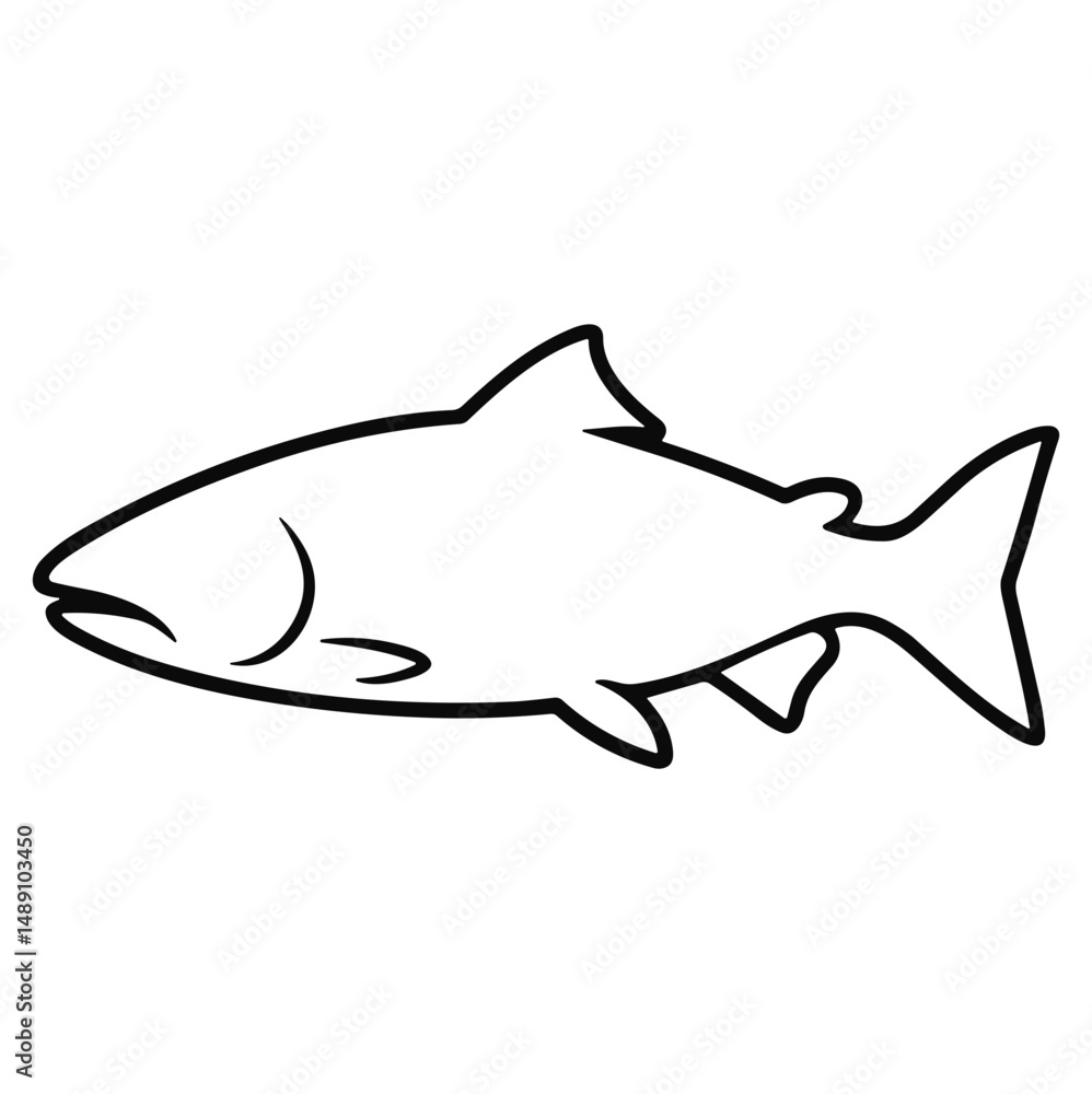 Fototapeta premium Outline Salmon Fish
