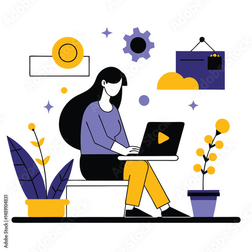 Conceptual Illustration of Blogging for Content Creation and Digital Marketing