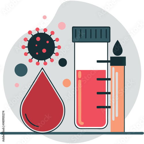 Conceptual Illustration of Blood Test for COVID-19 Diagnosis