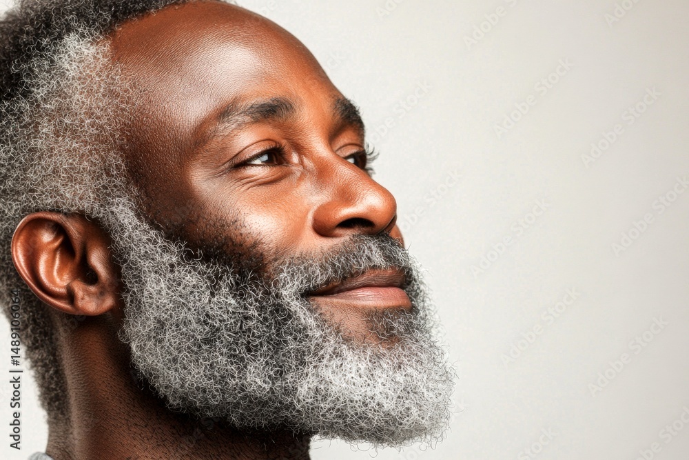 Obraz premium A happy man in a studio photo. A peaceful and radiant male in a confident pose. A classic studio photography session capturing masculinity. A cheerful and glowing gentleman with a relaxed deme.