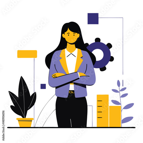 Confident Boss Woman Leading with Determination and Style