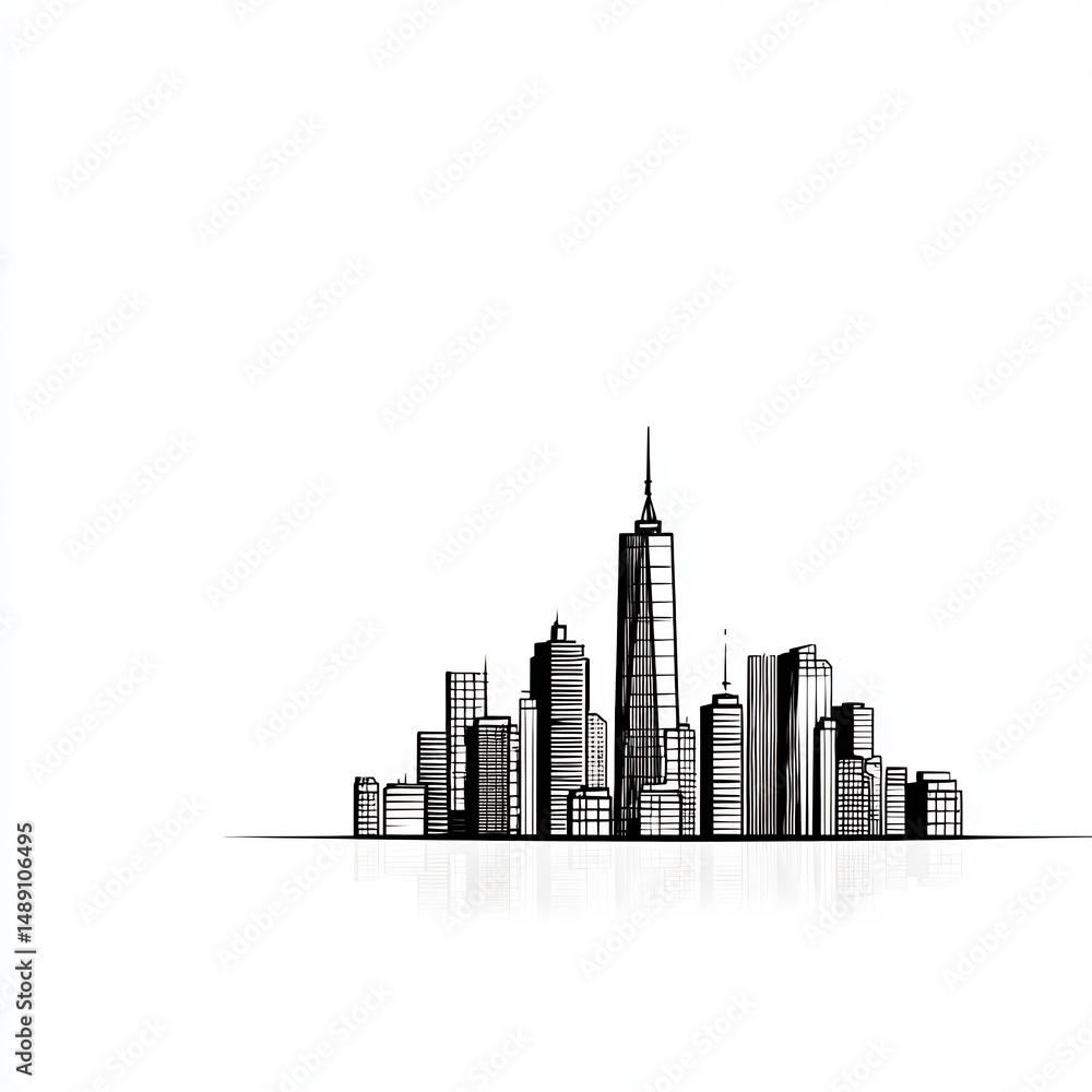 Fototapeta premium Skyscraper Skyline Inside Frame