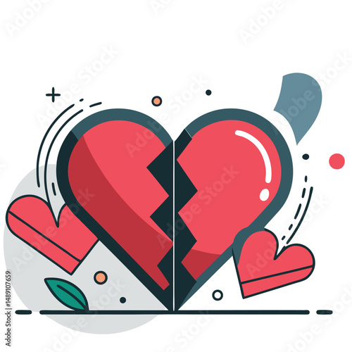 Illustrative Depiction of the Concept of Heartbreak and Relationship Dissolution