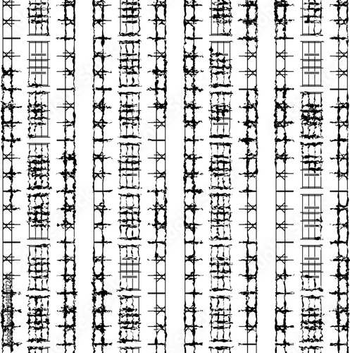The line structure with distortions resembles a scaffolding type structure.