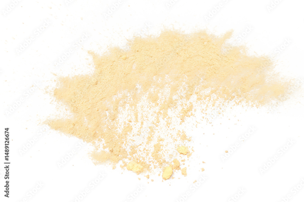 Texture of Beige Powder and White Flour Blend Spilled on Black Background Texture of Beige Powder and White Flour Blend Spilled on Black Background