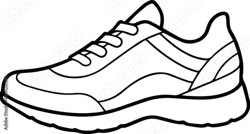 shoese outline vector and illustration, coloring book page