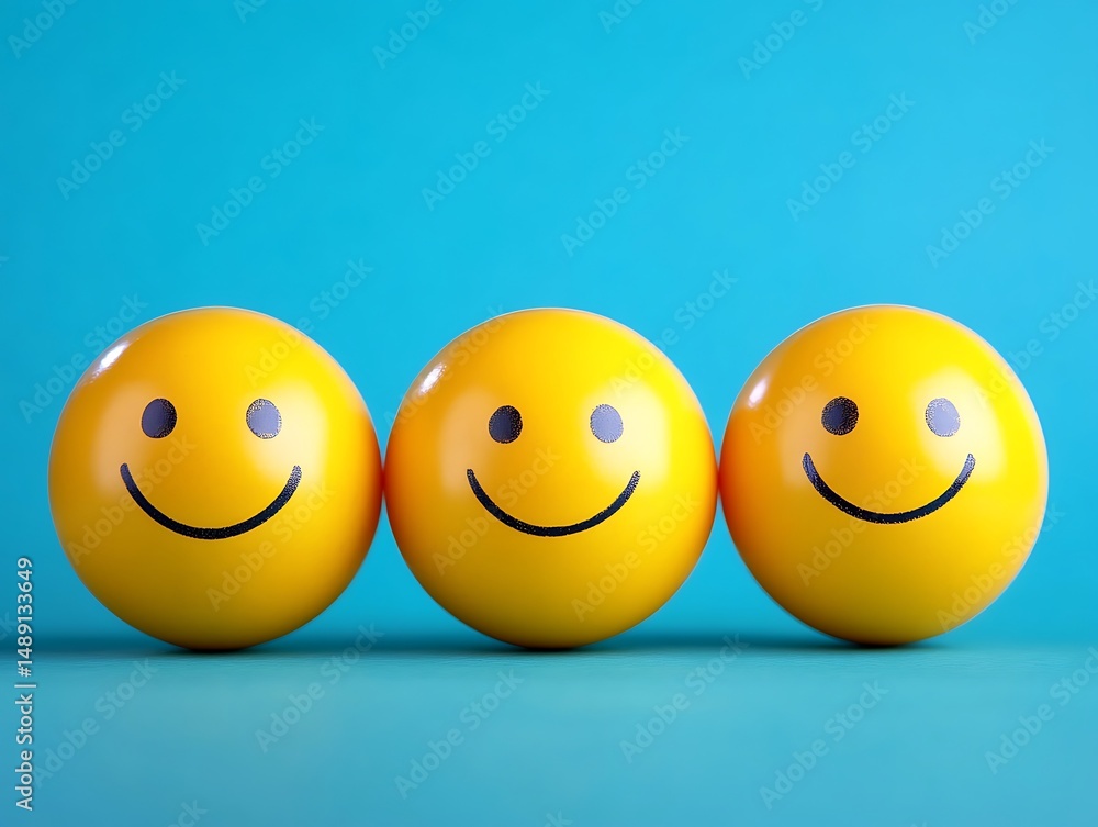 Three happy faces Three happy faces