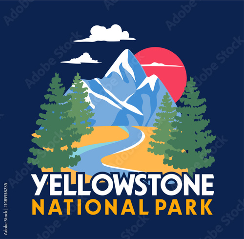 yellowstone national park with beautiful mountain views