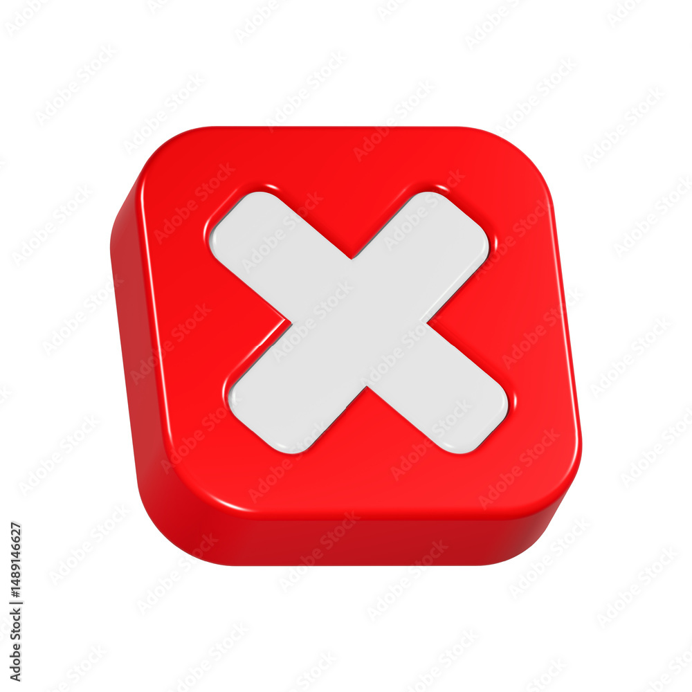 Obraz premium cancel symbol button 3d rendering