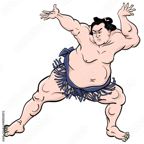 相撲-投げ飛ばす力士