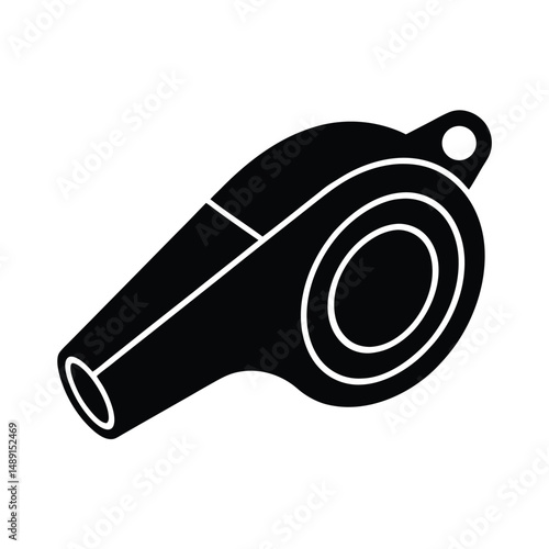 Black silhouette of a referee whistle