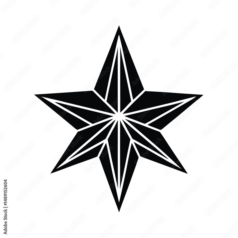 Obraz premium Black silhouette star geometric design element