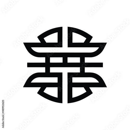 Abstract torii gate japanese symbol silhouette