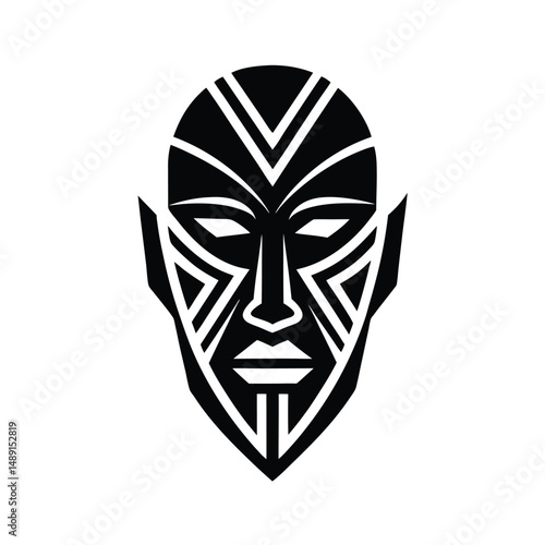 Fotografía Abstract tribal mask silhouette design art