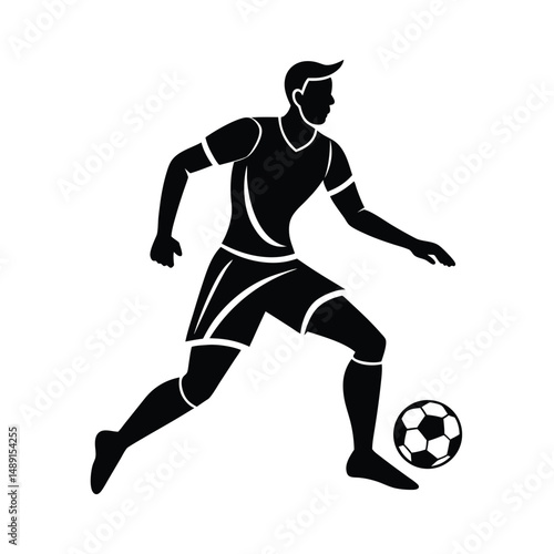 Soccer player silhouette action sports graphic