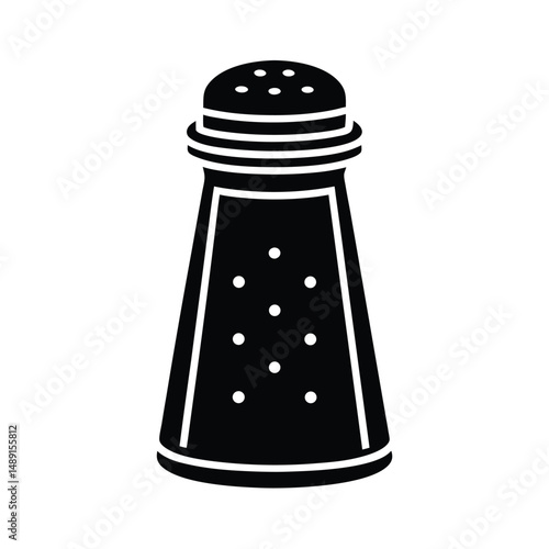 Black silhouette of a salt shaker kitchen spice