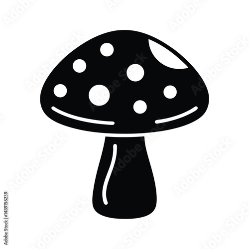 Simple silhouette of a spotted mushroom