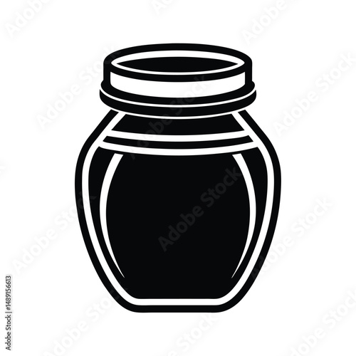 Glass jar silhouette honey preserve container