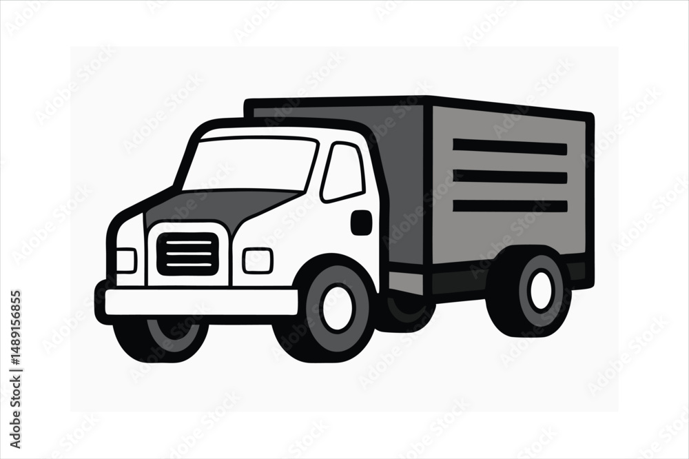 Obraz premium Truck Vector Art Icon Representing Modern Transportation and Logistics