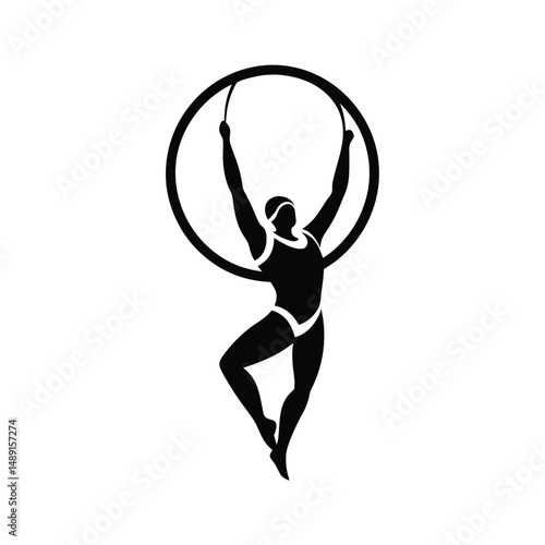 Aerialist silhouette lyrical dance ring performance art