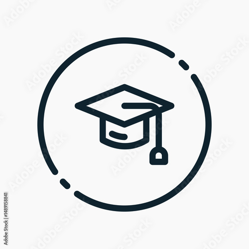 Design Illustration graphic of toga hat icon with line style. Suitable for UI, mobile design, web design, etc.
