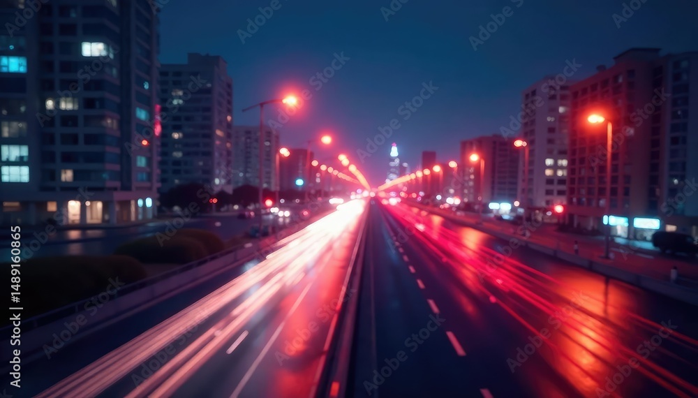 Abstract late-night city lights forming a geometric pattern, city, contrast Abstract late-night city lights forming a geometric pattern, city, contrast