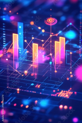 Vibrant Data Visualization with Graphs and Abstract Shapes