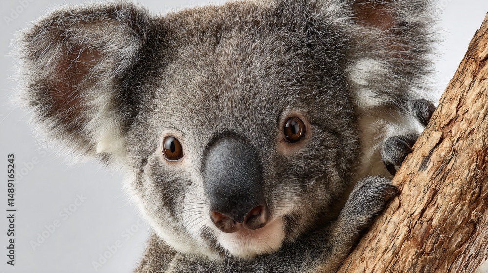Naklejka premium Cute Koala on White Background - Professional Stock Photo