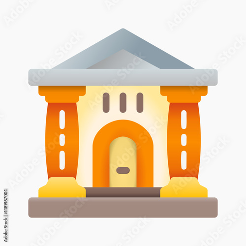 Design Illustration graphic of Museum icon with gradient style. Suitable for UI, mobile design, web design, etc.