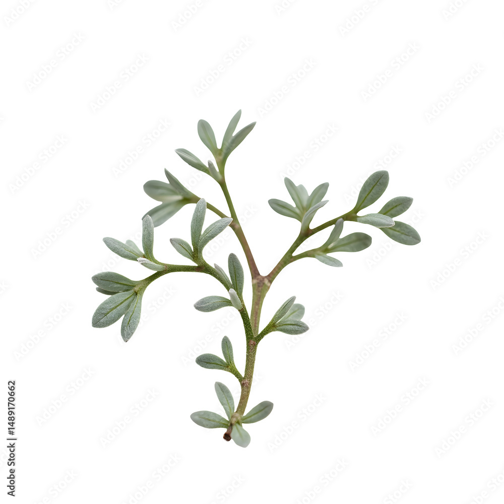 Fototapeta premium Detailed view of a half cut thyme sprig showcasing its intricate textures and unique structure in high resolution