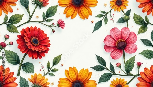 Wallpaper Mural Intricate floral botanical print, repeating seamlessly , texture, textile, plant Torontodigital.ca