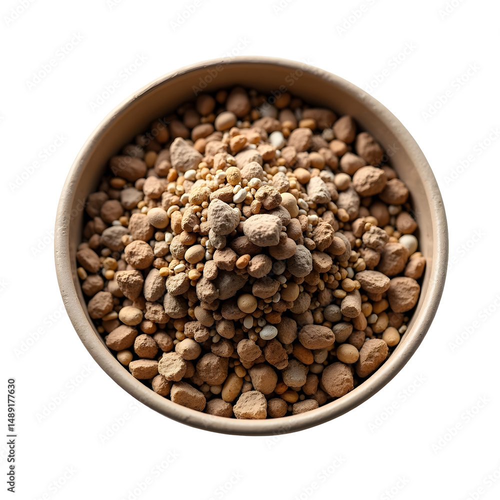 Earthen Granules in a Shallow Bowl, A Study in Texture, Tone, and Materiality that Evokes Images of Natural Composition and Organic Forms Earthen Granules in a Shallow Bowl, A Study in Texture, Tone, and Materiality that Evokes Images of Natural Composition and Organic Forms