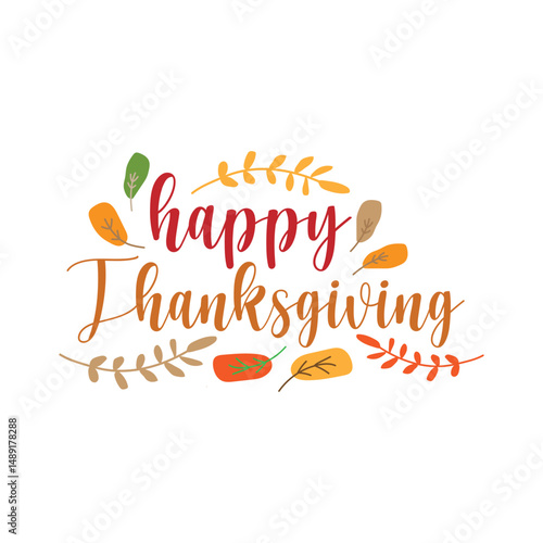 design vector art typography happy thanks giving writing