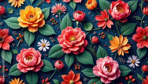 Intricate woven floral tapestry, seamless repeat, vintage, flower pattern, woven pattern