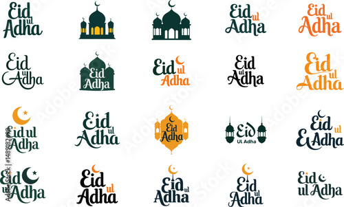 Eid Al Adha typography and Calligraphy Designs