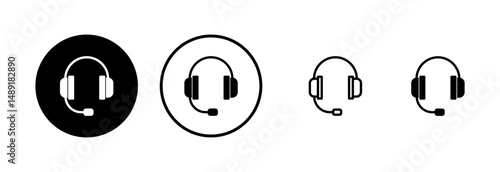 Headphone icon logo design. Headvector sign and symbol