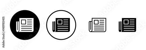 Newspaper icon logo design. news paper sign and symbolign