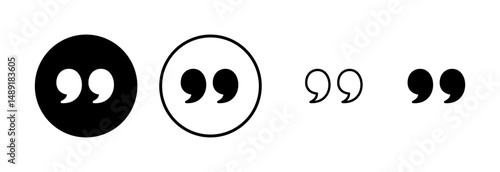 Quote icon logo design. Quotation mark sign and symbol