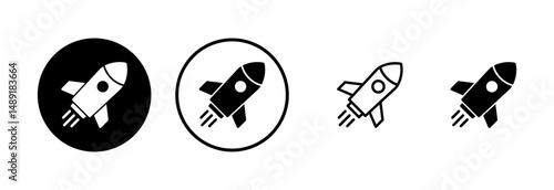 Rocket icon logo design. Startup sign and symbol. rocket launcher icon