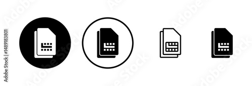 Sim card icon logo design. dual sim card sign and symbol