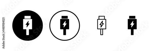 Usb icon logo design. Flash disk sign and symbol. flash drive sign. usb charging