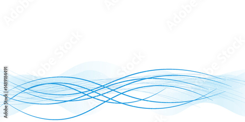 Wallpaper Mural Swoosh blue wave lines over white background. Vector illustration Torontodigital.ca