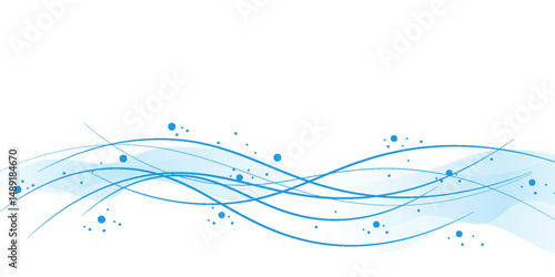 Swoosh blue wave lines over white background. Vector illustration