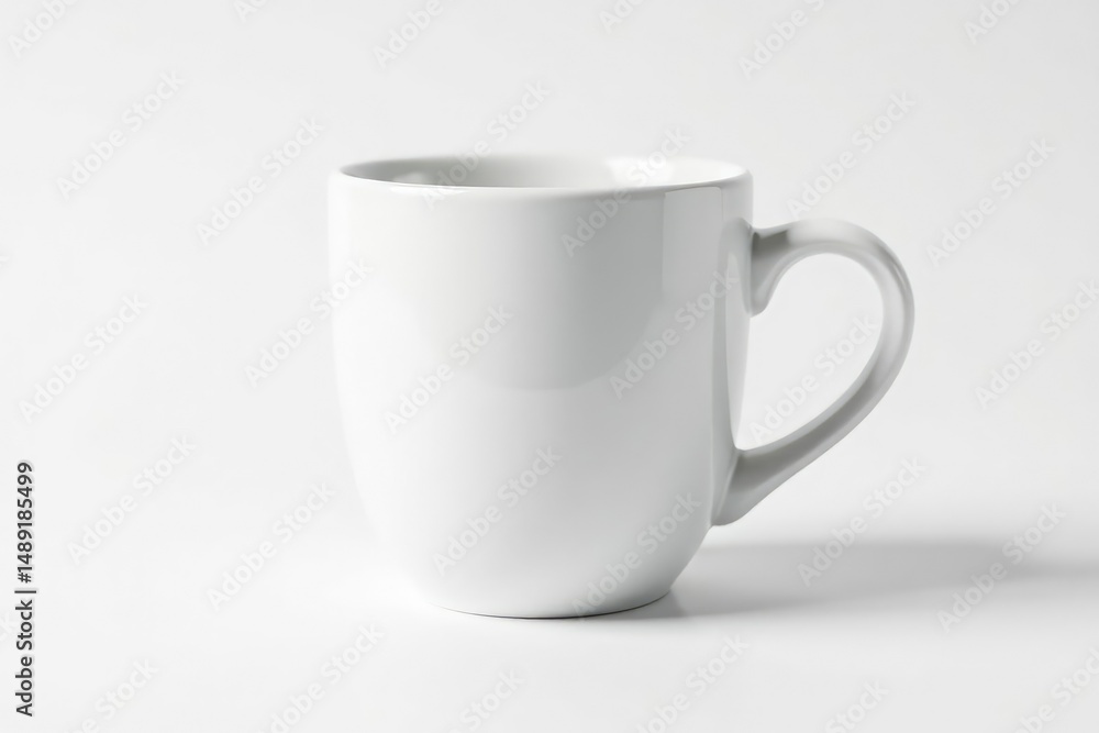 Fototapeta premium Single white ceramic mug isolated on white background, mug, photography