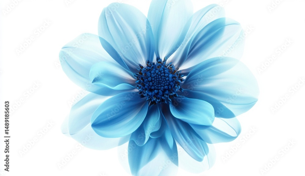 Obraz premium Beautiful Blue Flower Blooming Against a White Background