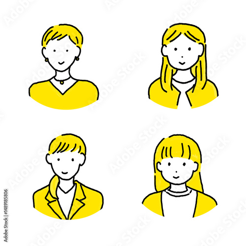 笑顔の女性イラストのアイコン