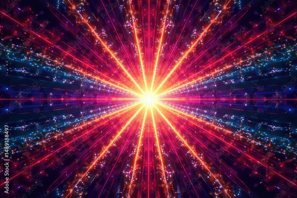 Fototapeta premium Symmetrical radiating lines forming a starburst, form, design, white background