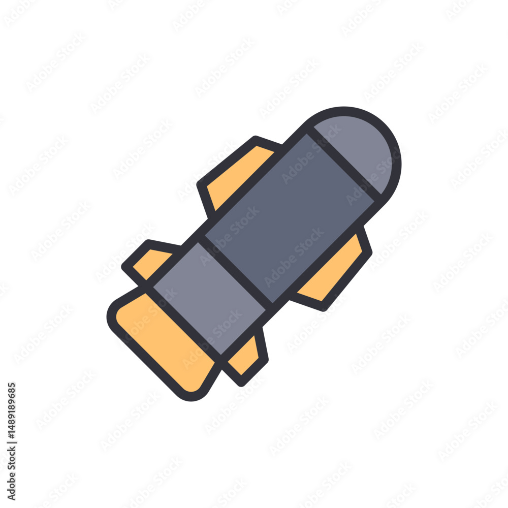 Stylized Missile Illustration With Clear Backdrop For Versatile Designs Stylized Missile Illustration With Clear Backdrop For Versatile Designs