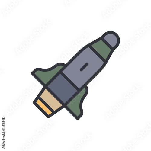 Stylized Missile Illustration Depicting Space Exploration And Defense Technology
