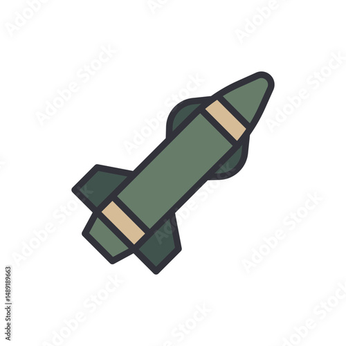 Military Style Rocket Launcher On Transparent Background, A Threat Concept
